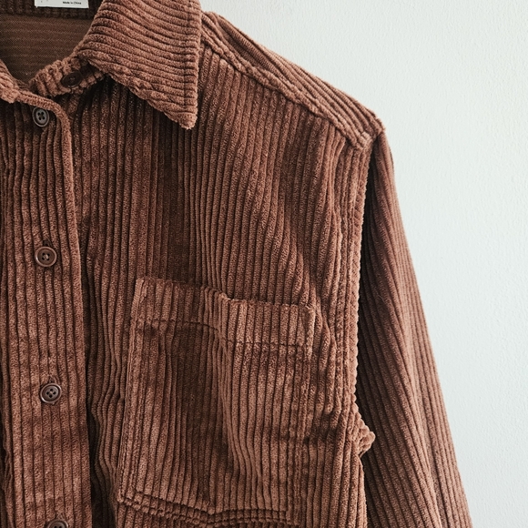 Aritzia Sunday Best Tilly Shirt Jacket Size 1 Brown Corduroy Oversized Shacket - Picture 7 of 14